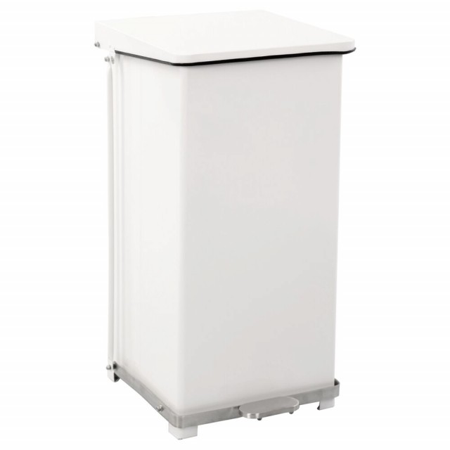 Pedalspann, V-Part, hvit, pulverlakkert stål/rustfritt stål, 90 l