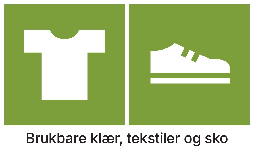 Sorteringsmerke Brukbare og ødelagte klær, tekstiler og sko - ECO-NOR AS