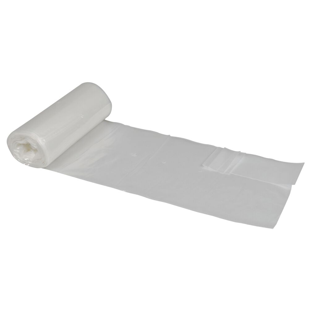 200L Knutesekk, klar, 88x158 cm, med perforerte hull