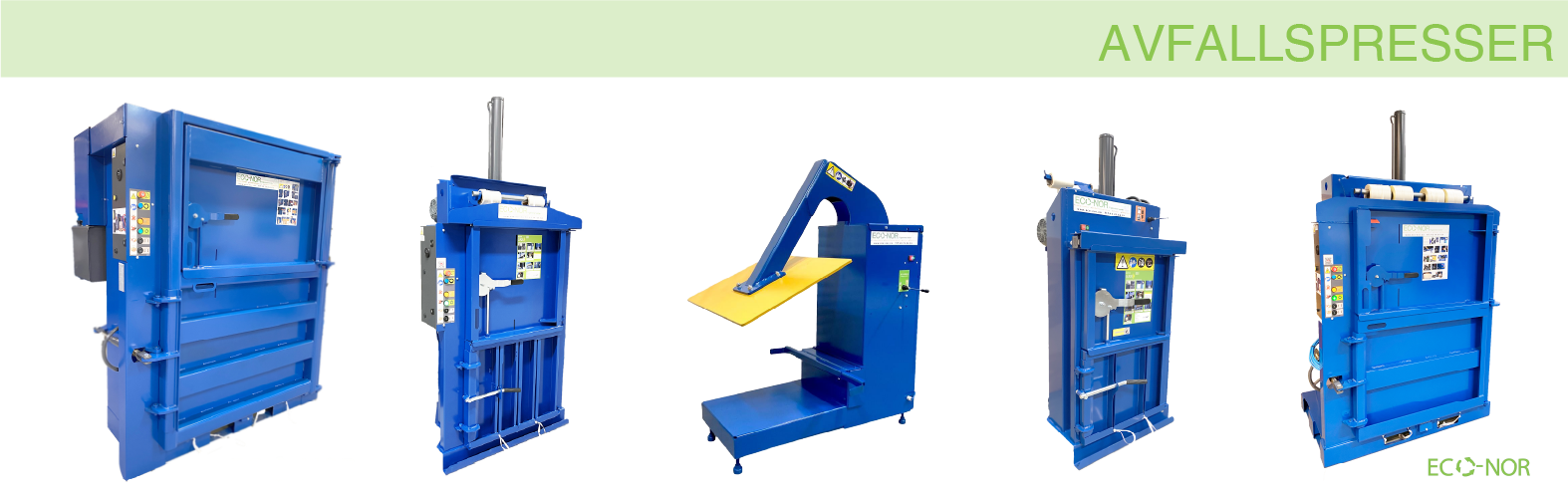 ECO-NOR - Papp presse - papprese - plastpresse - pappkomprimator - plastkomprimator - landbrukesplast - presse